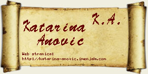 Katarina Anović vizit kartica